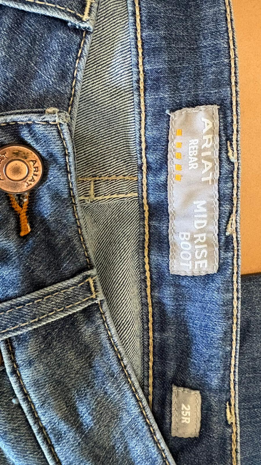 Ariat Rebar Mid Rise DuraStretch Riveter - Boot Cut Jean - Ladies 25R