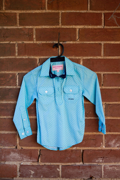 Just Country Harper Shirt - Long Sleeved 3/4 Button - Kids XS (4-5)